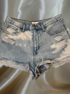 Forever 21 Light Wash Distressed Jean Shorts